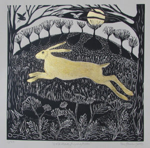 Contemporary Passions Gold Hare, Rising Moon