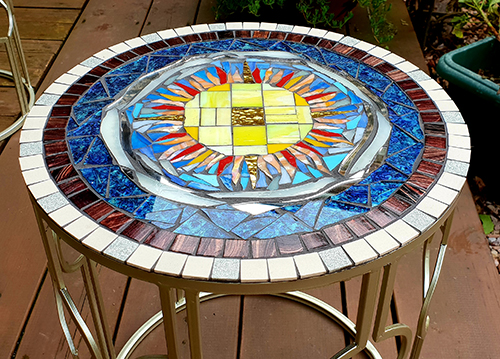 Jane Mahood's mosaic table